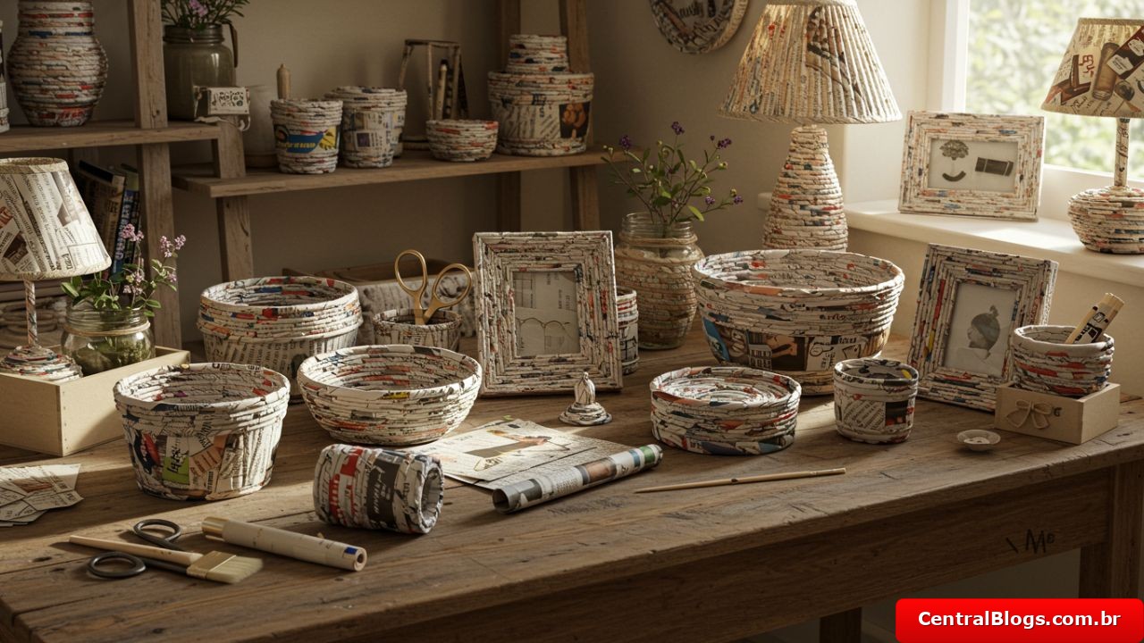 Artesanato com Jornal: Transforme Lixo em Decoração Sofisticada