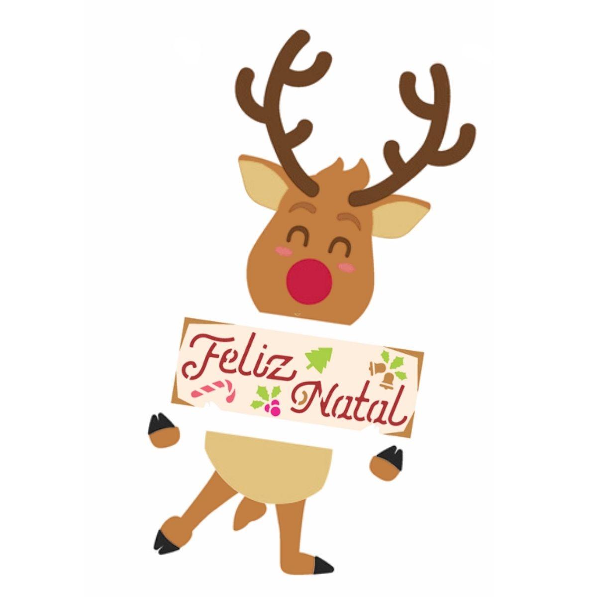 desenho de rena de natal para pintar