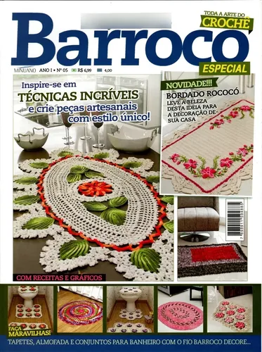 Revistas de crochê com técnicas avançadas