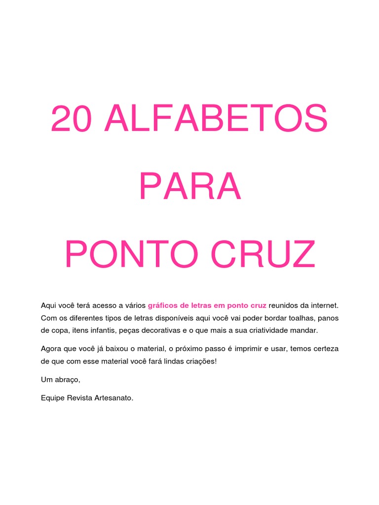 download gratuito ponto cruz alfabeto completo