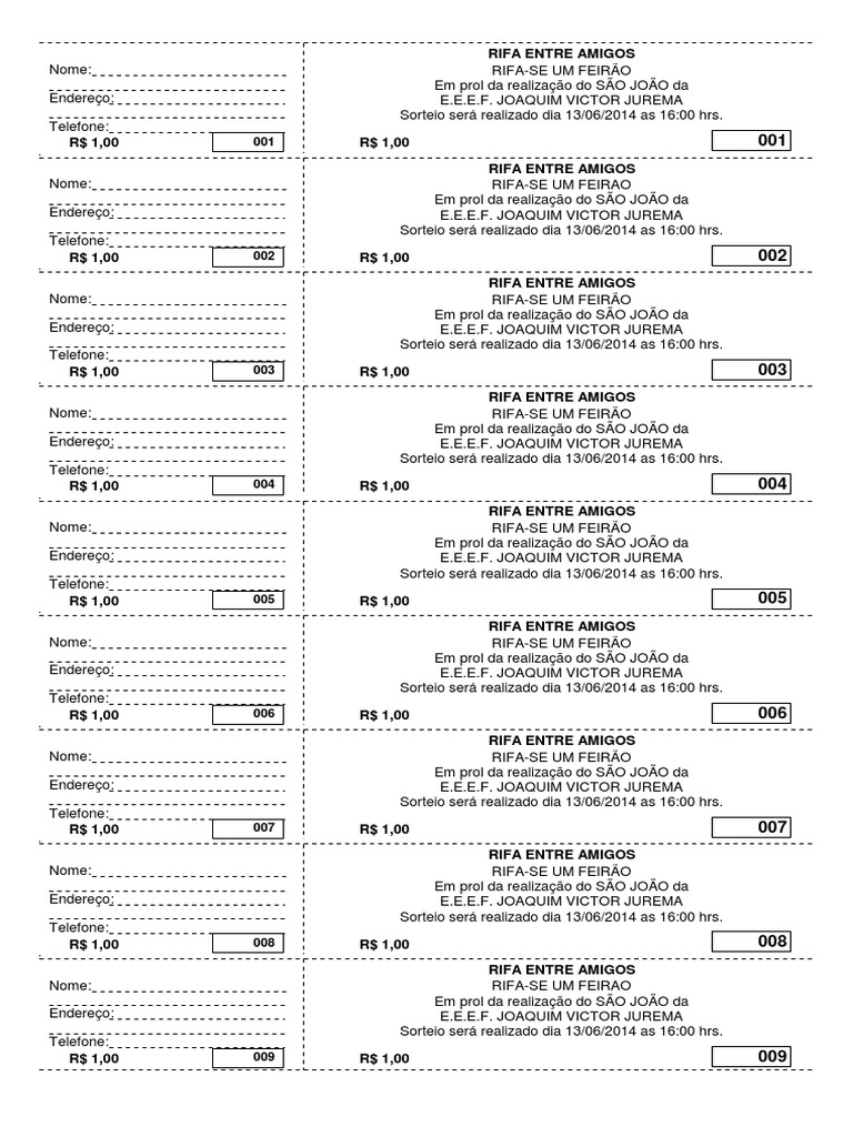 template rifa festa junina