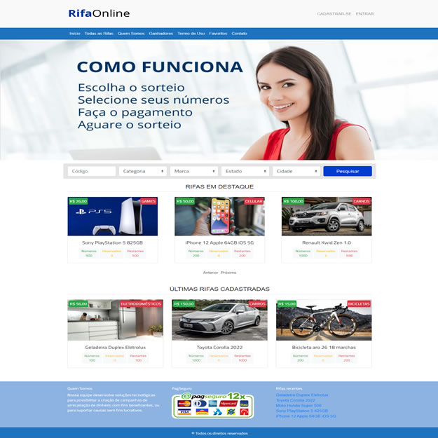 site para fazer rifa