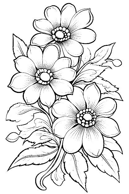 riscos de flores para imprimir grátis