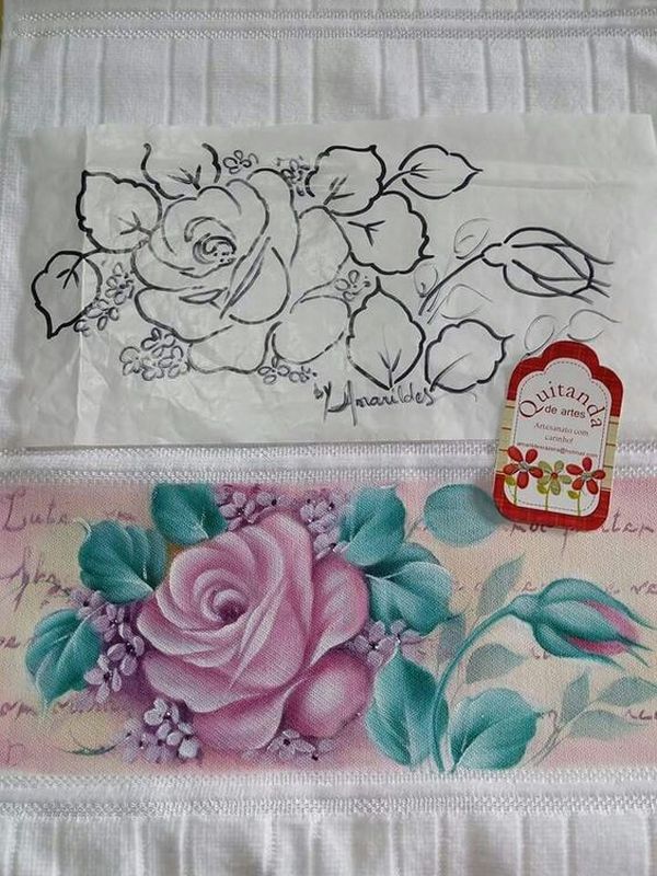 riscos de rosas para pintura country