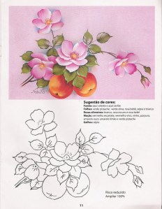 riscos de rosas para pintura country