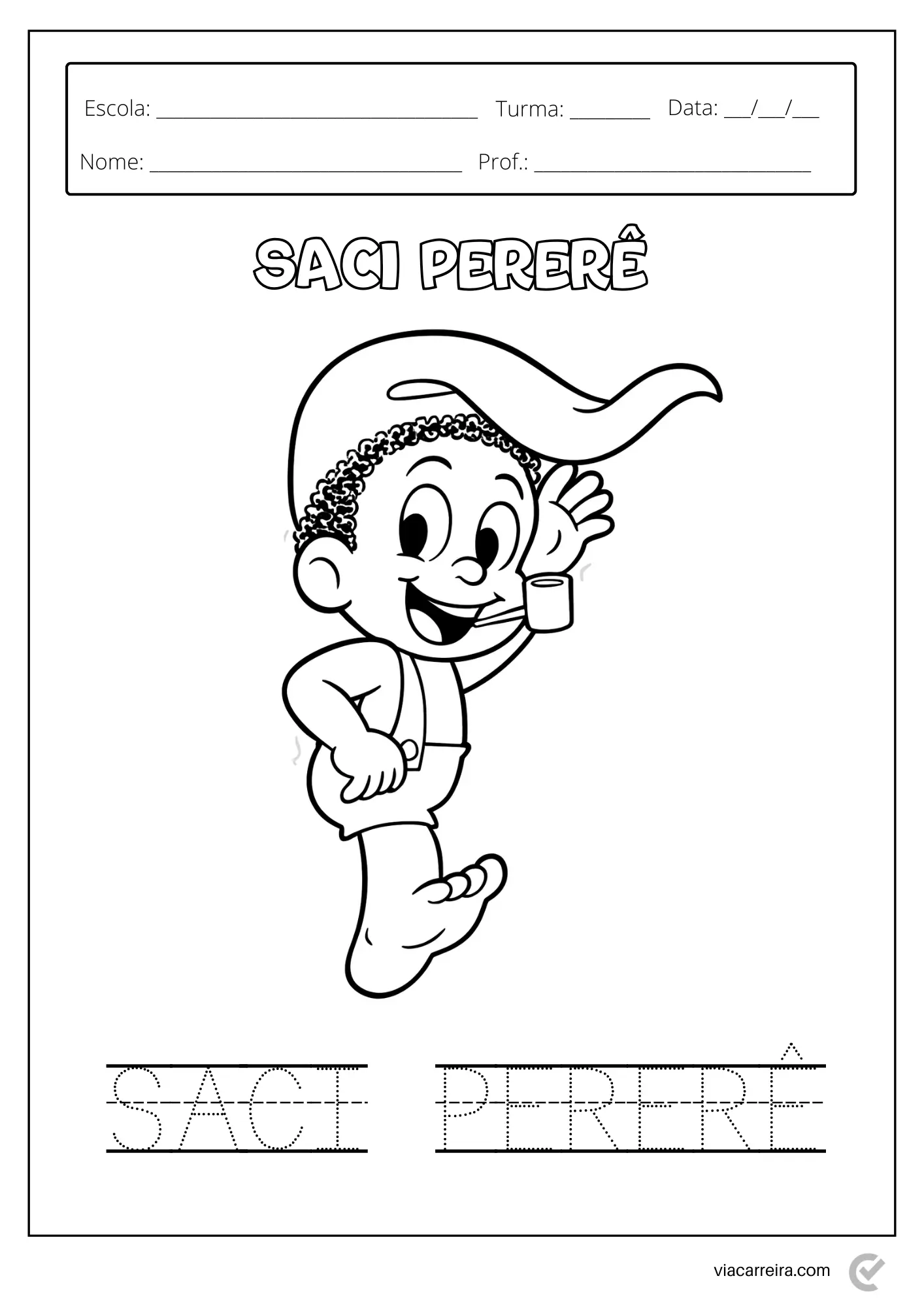 saci para imprimir e colorir