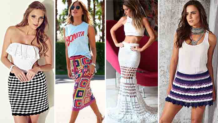 Saia de crochê godê