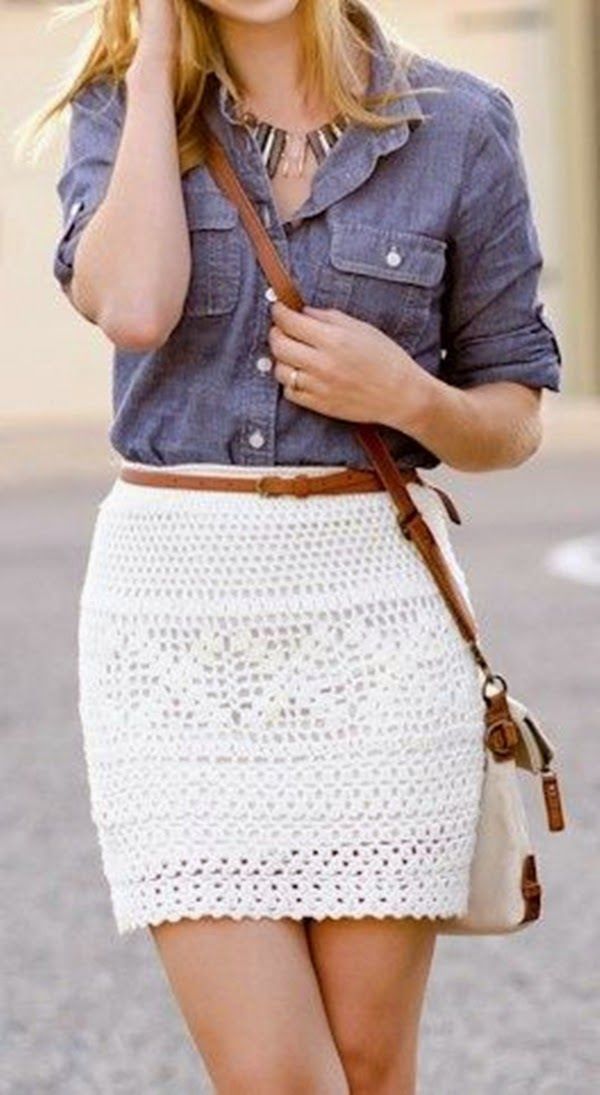 Saia de crochê estilo boho