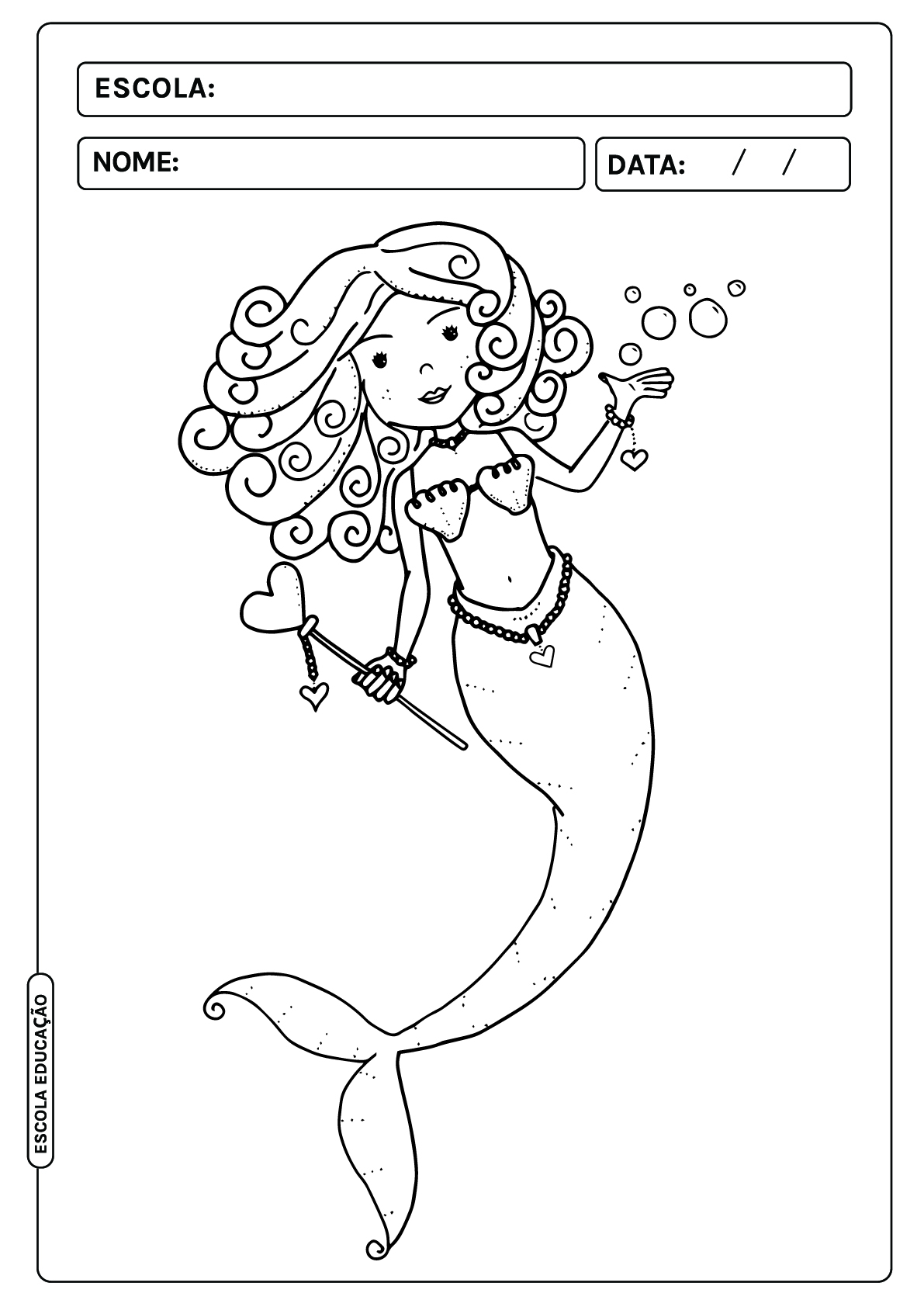 melhores desenhos de sereia para pintar online