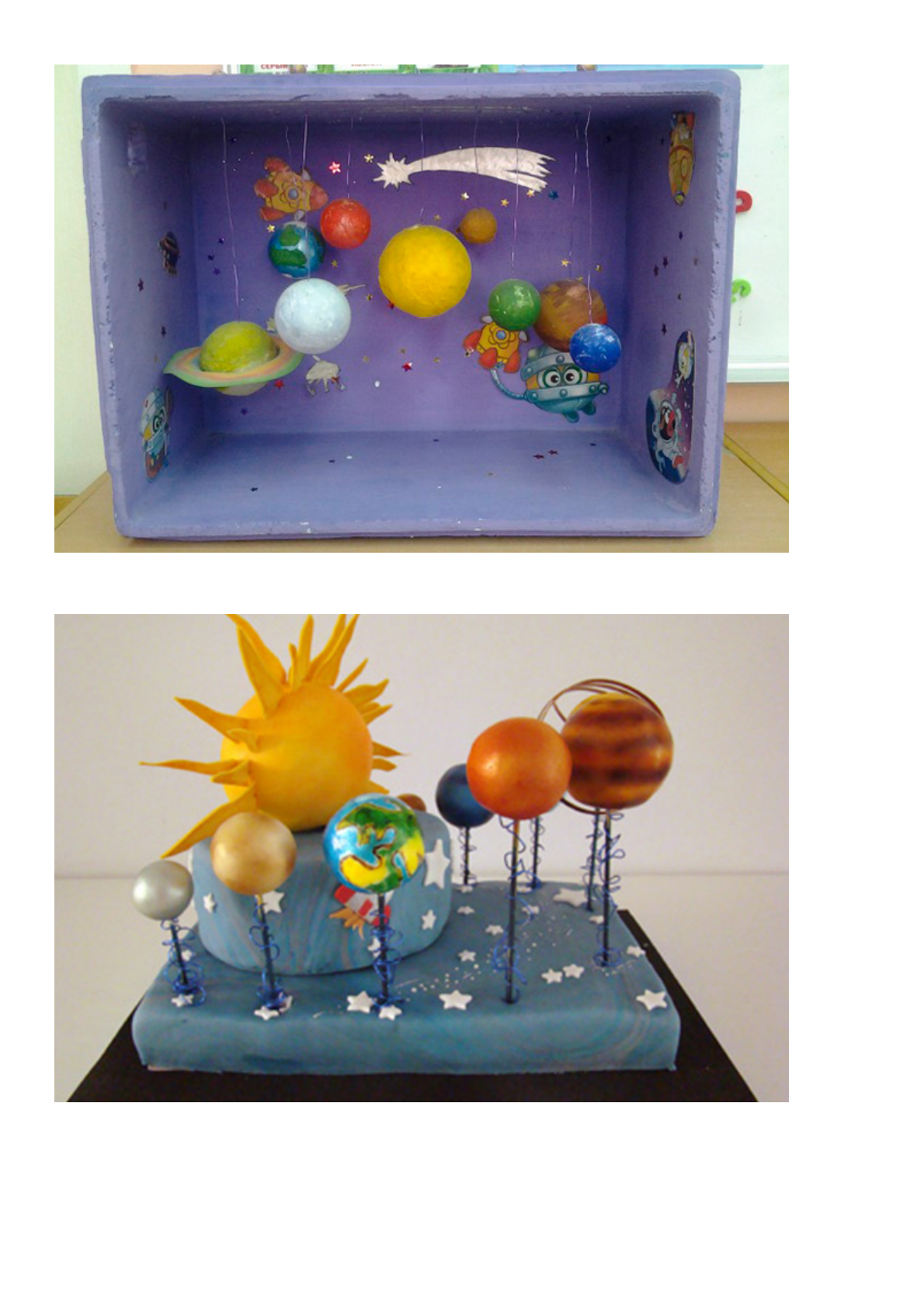 maquete sistema solar em caixa de sapato