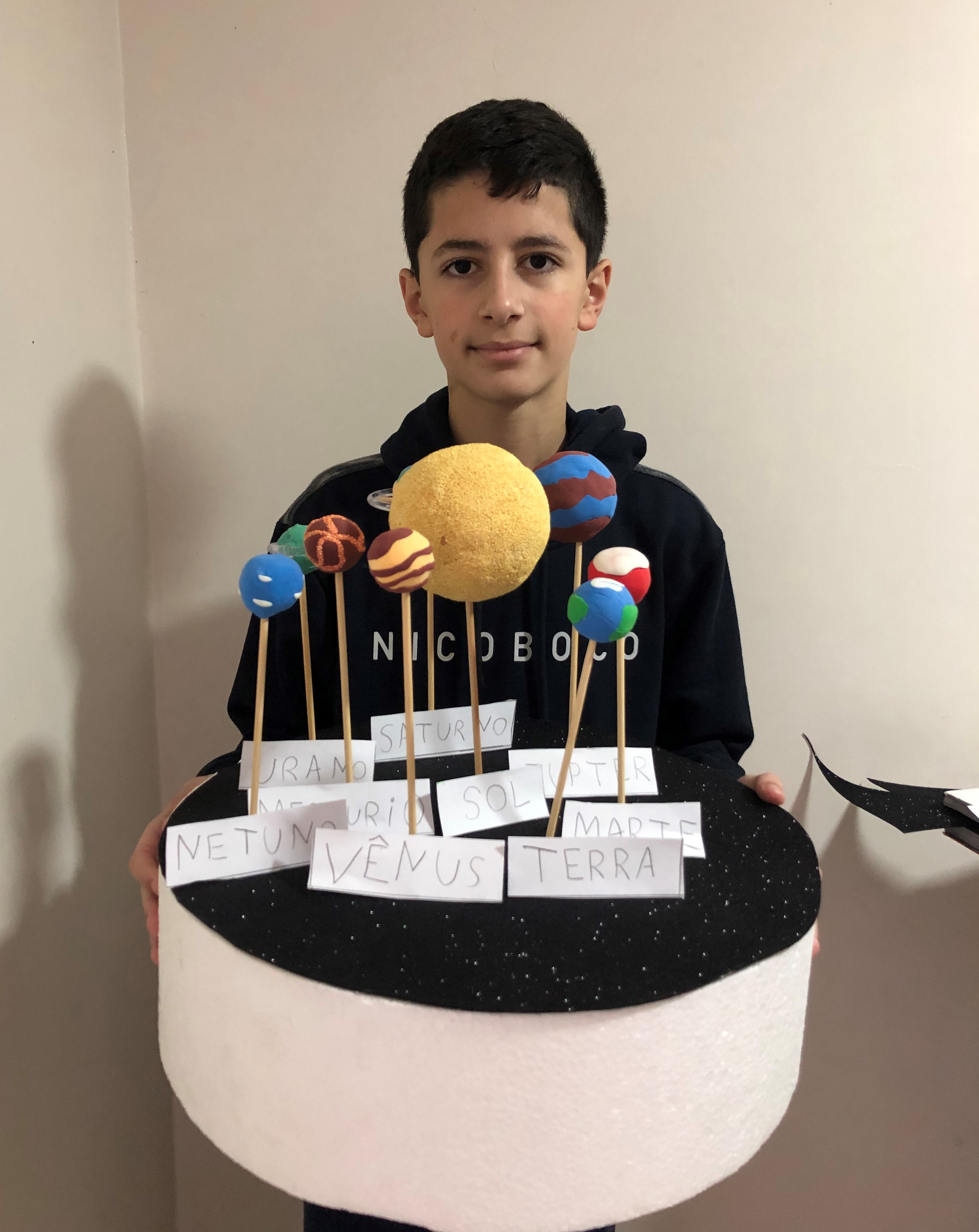 cores planetas maquete sistema solar