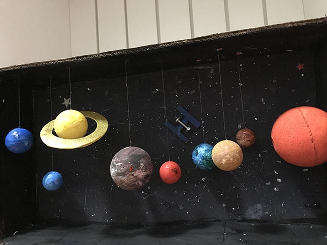 maquete sistema solar simples