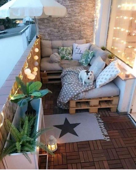 sofa de palete de canto