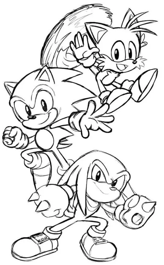 sonic 2 knuckles para colorir