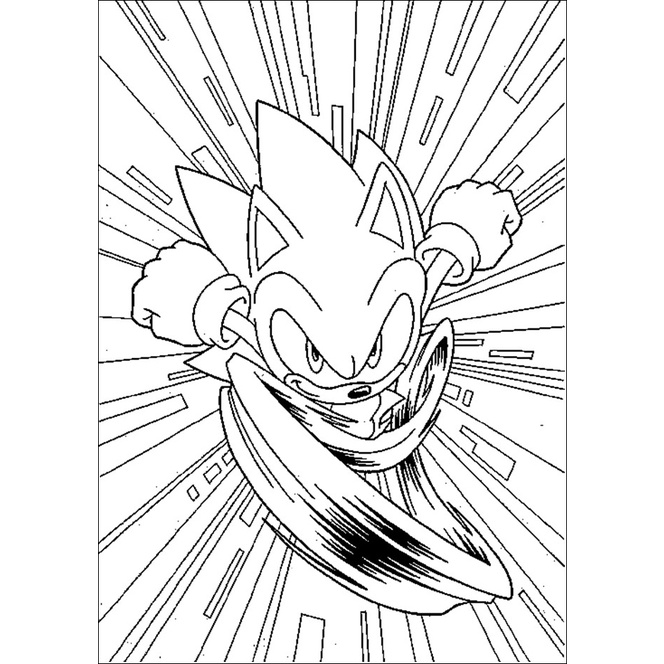 sonic clássico para colorir