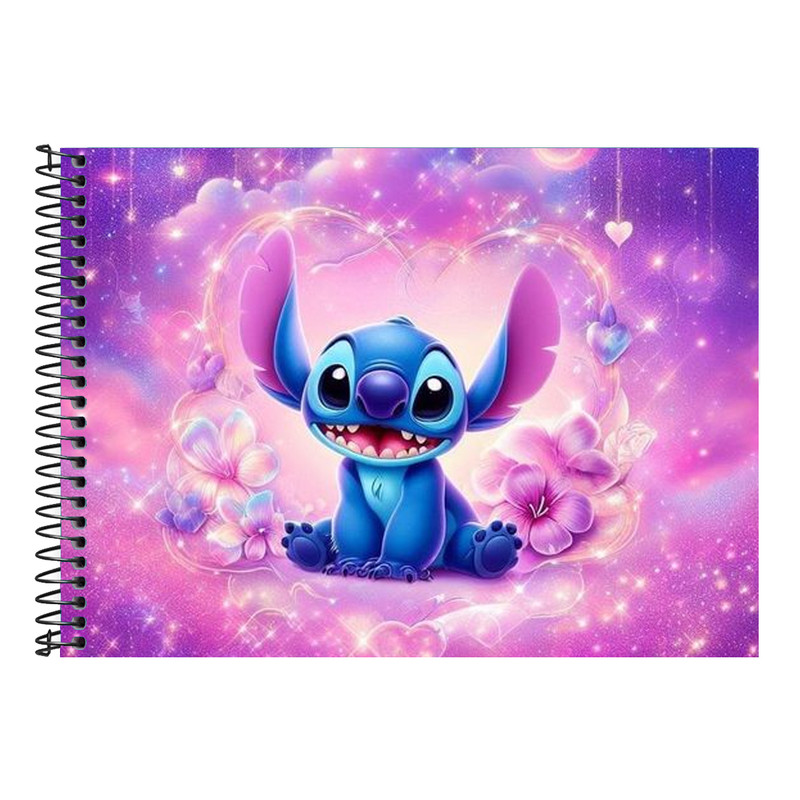 capa caderno stitch tecido