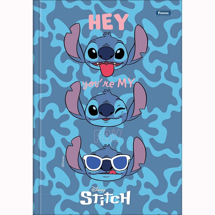 capa caderno stitch glitter