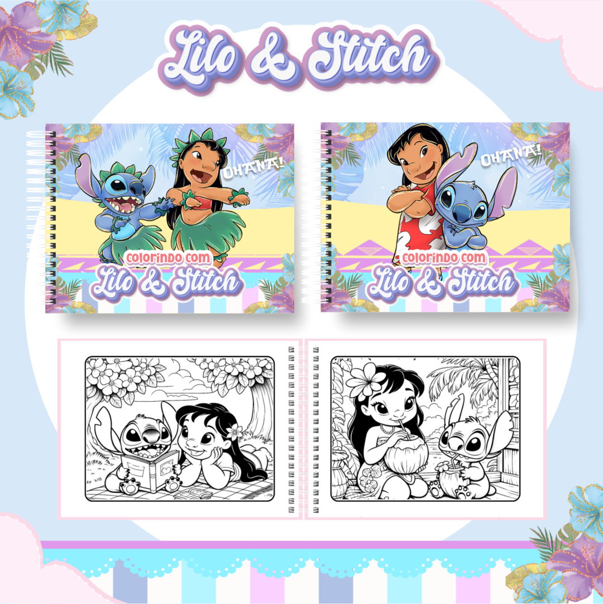 stitch rosa para imprimir colorido