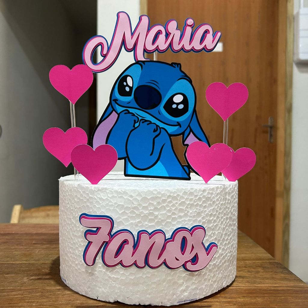 topo de bolo stitch diy