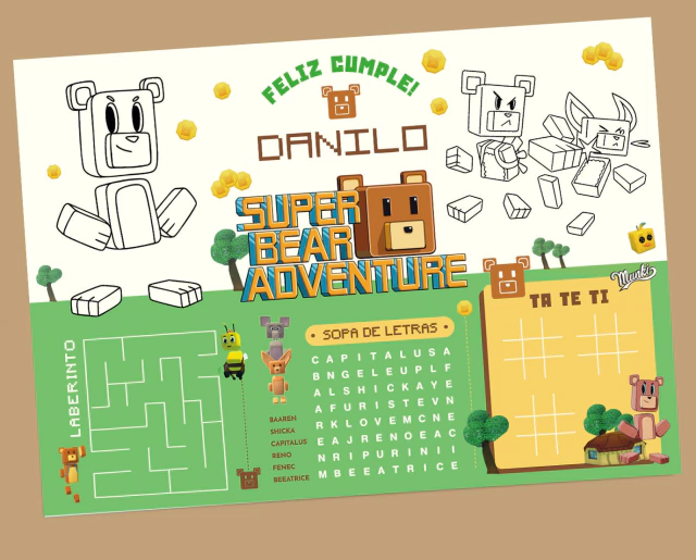 custo de impressão desenhos super bear adventure