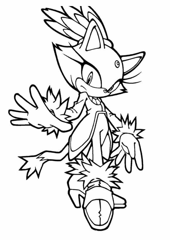 sonic em ação para colorir