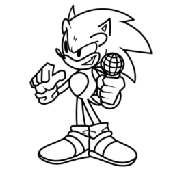 sonic em ação para colorir