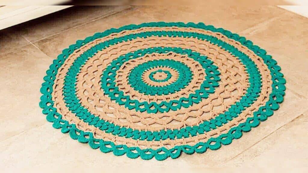 tapete azul redondo infantil com estrelas antiderrapante