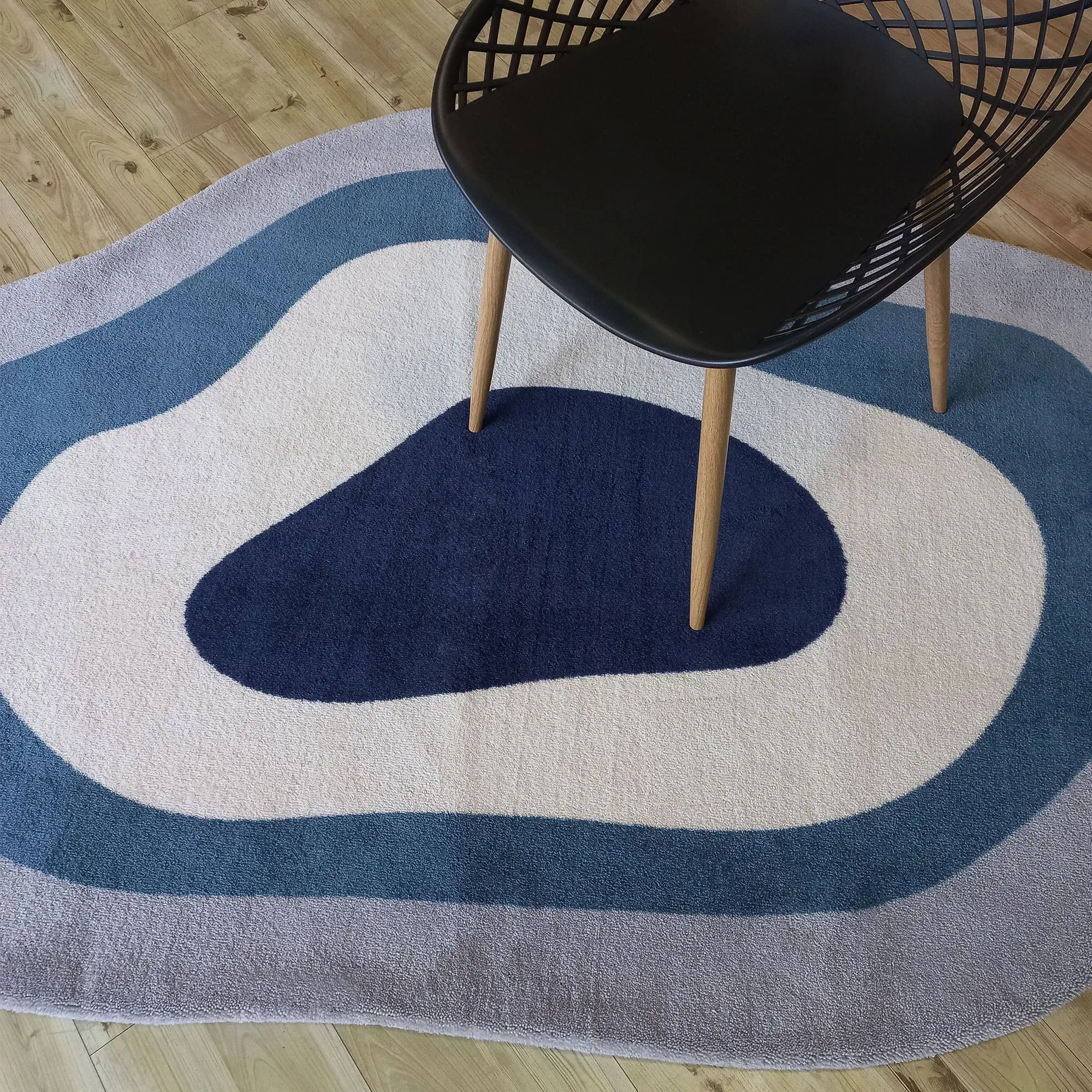 melhores preços tapete azul redondo