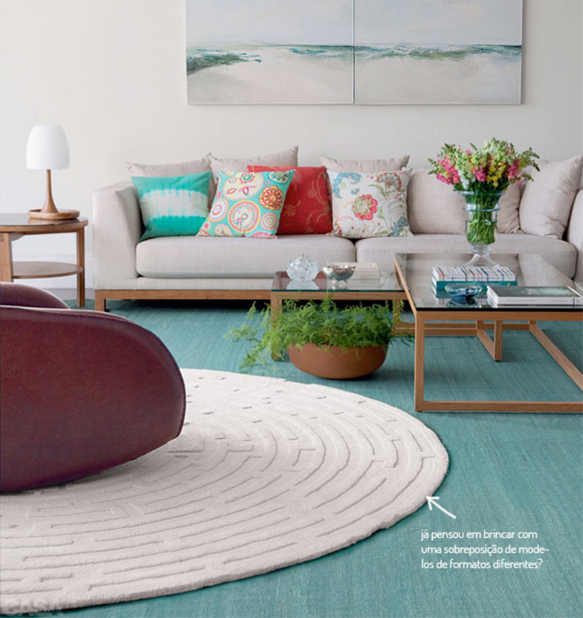 melhores preços tapete azul redondo