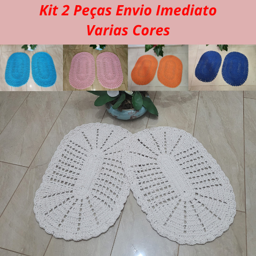 tapete crochê retangular com bico