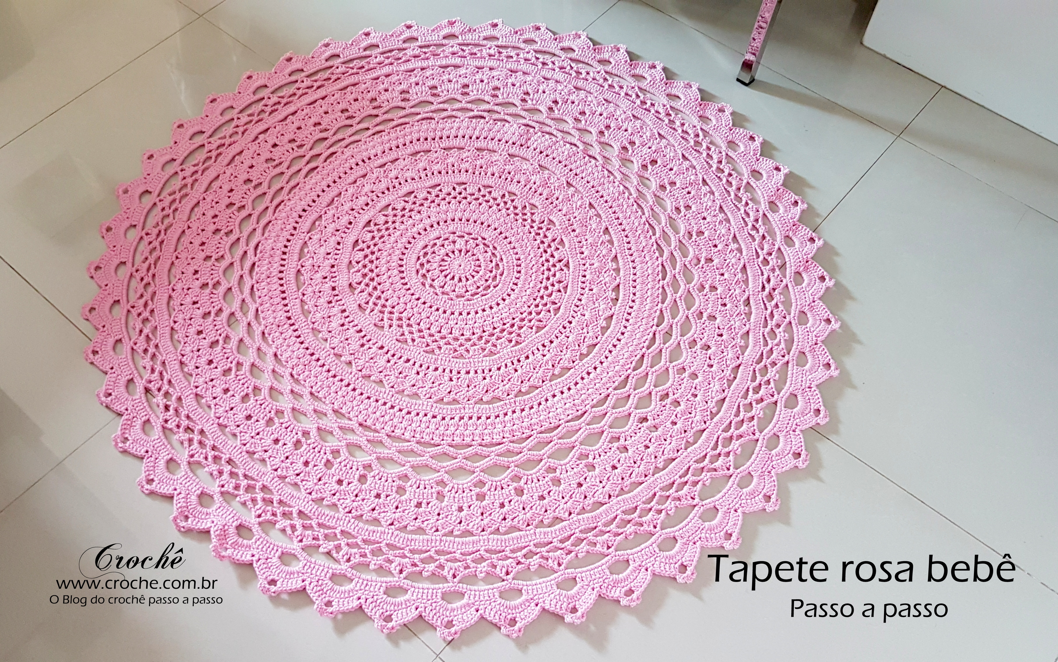 tapete croche rosa