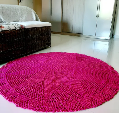 tapete croche rosa oval com flores passo a passo