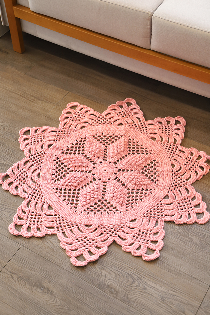 tapete croche rosa