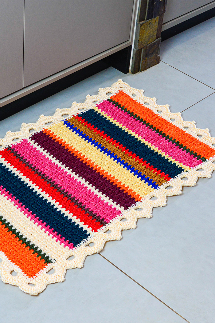 gráfico tapete de barbante passo a passo