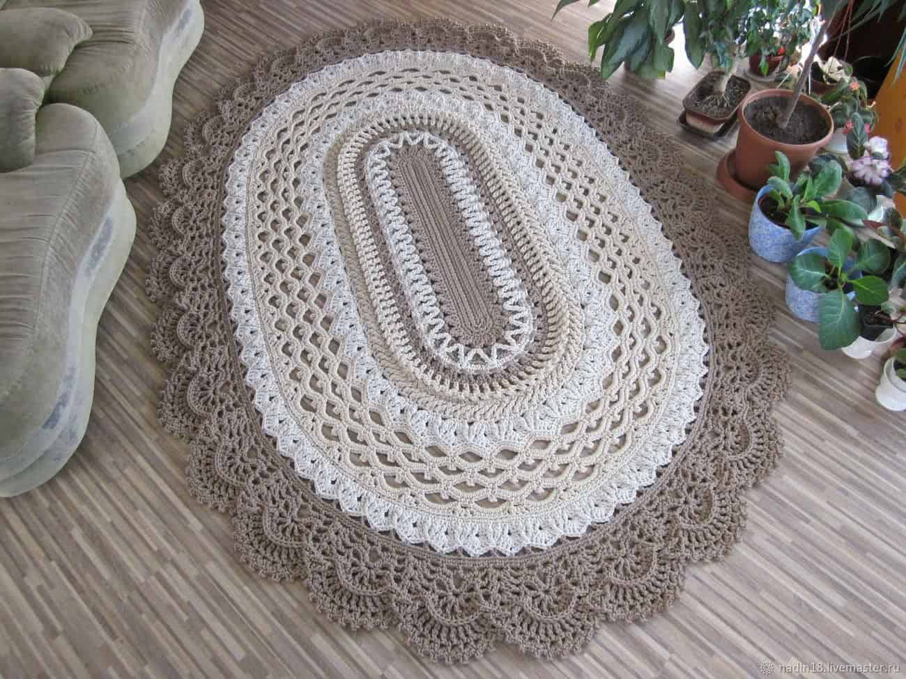 como fazer tapete de croche bem vindo com fio conduzido