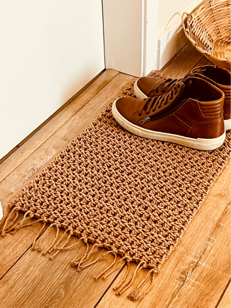 ideias de tapete de croche bem vindo para decorar