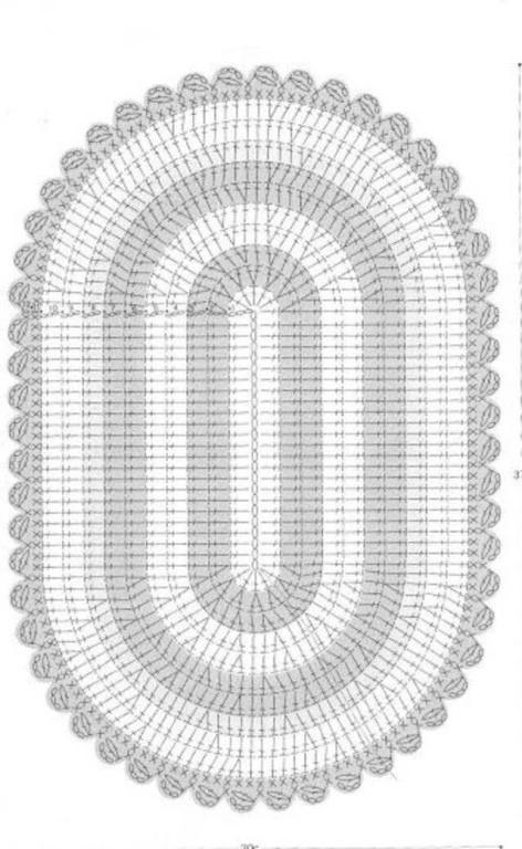 tapete de crochê quadrado com gráfico