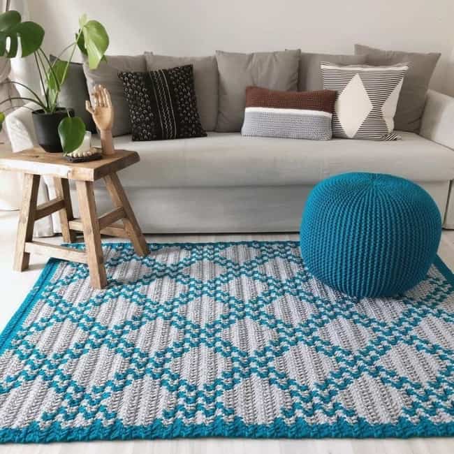 tutorial tapete de crochê duas cores chevron