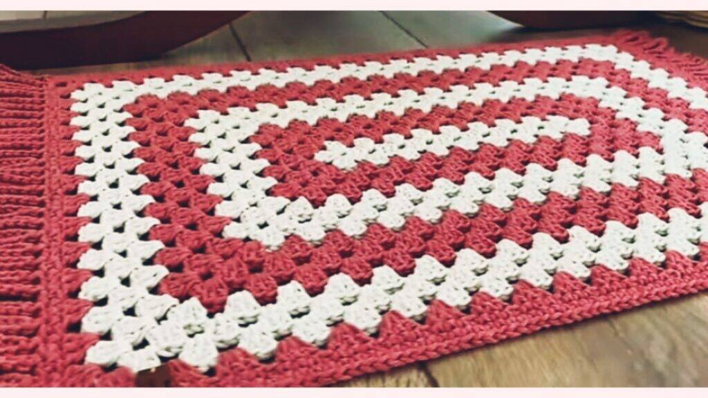 tutorial tapete de crochê duas cores chevron