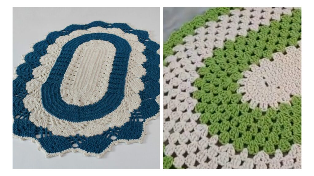tapete de croche em barbante oval