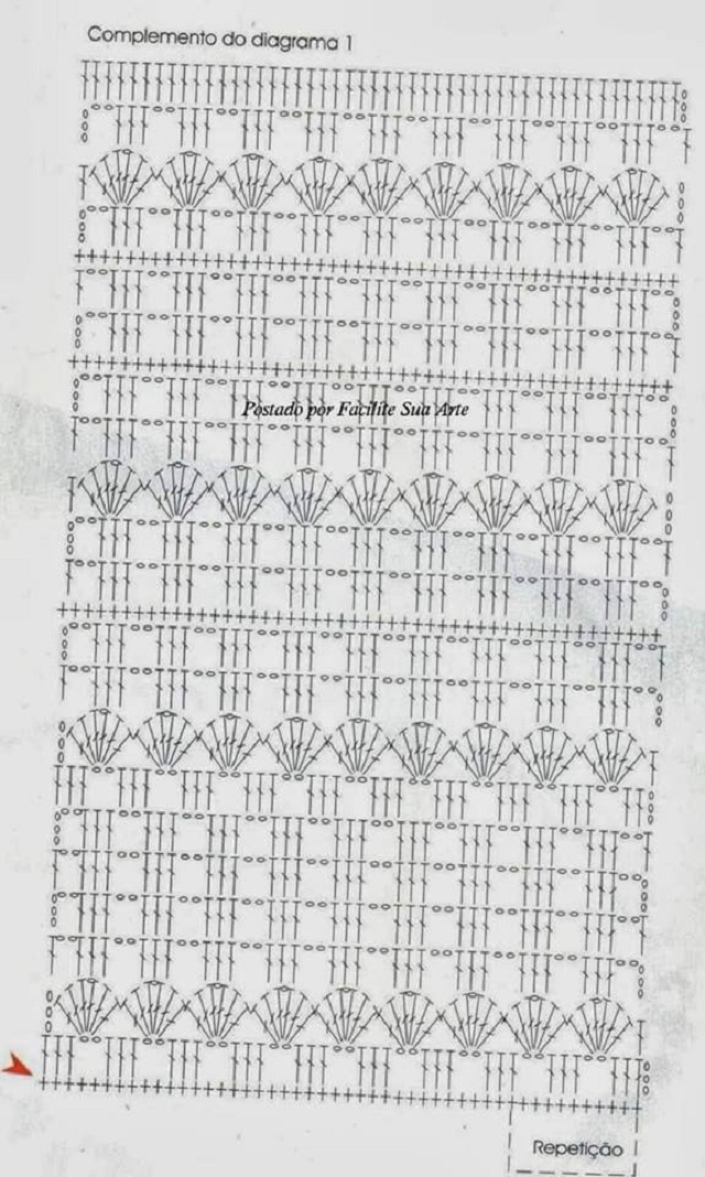 tapete de crochê filé gráfico