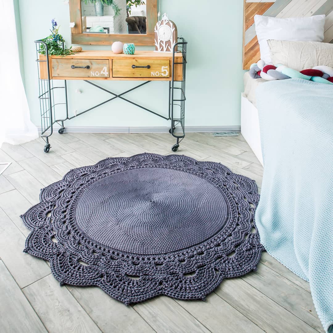 tapete em circulos de croche