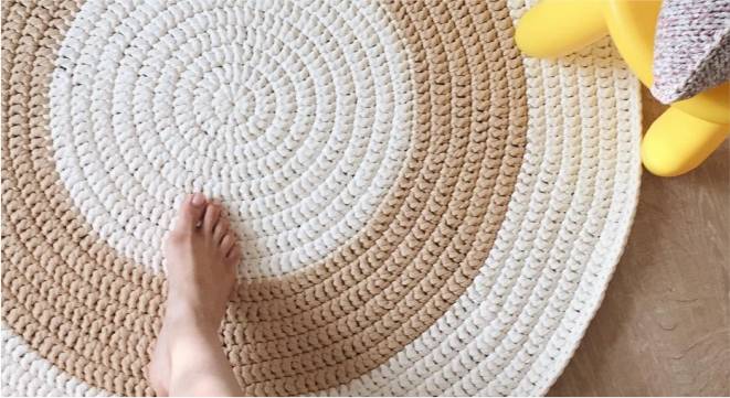 tapete em circulos de croche