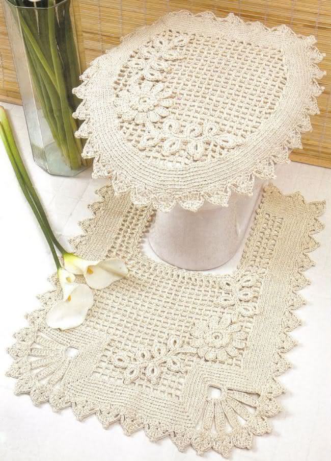 tapete em circulos de croche