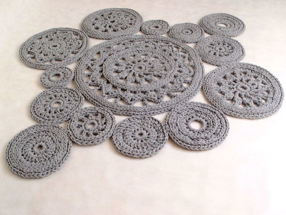 tapete em circulos de croche