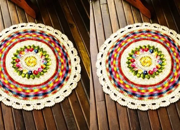 tapete redondo croche com fio de malha passo a passo detalhado