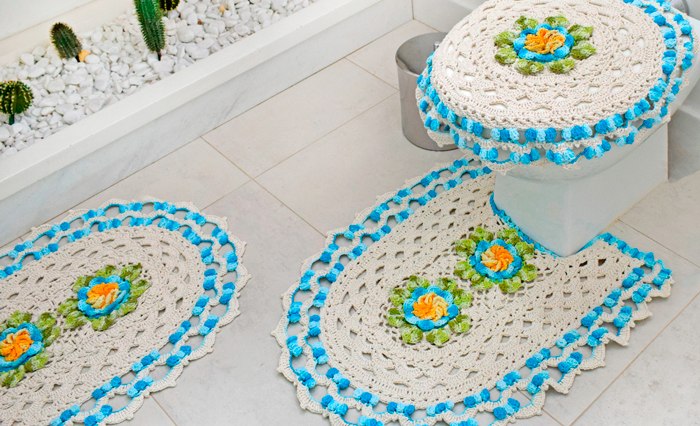 tapetes de barbante para banheiro infantil