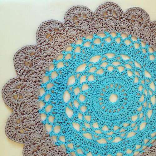 tapetes de croche azul