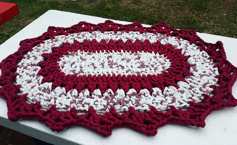 tapetes de croche com graficos para banheiro