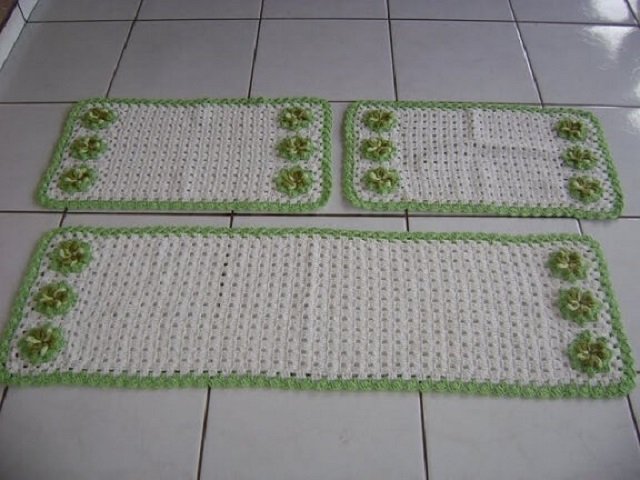 tapete de crochê para cozinha com gráfico passo a passo